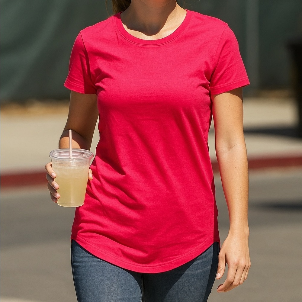 PINK Victoria's Secret Bright Pink Short Sleeve Tee
